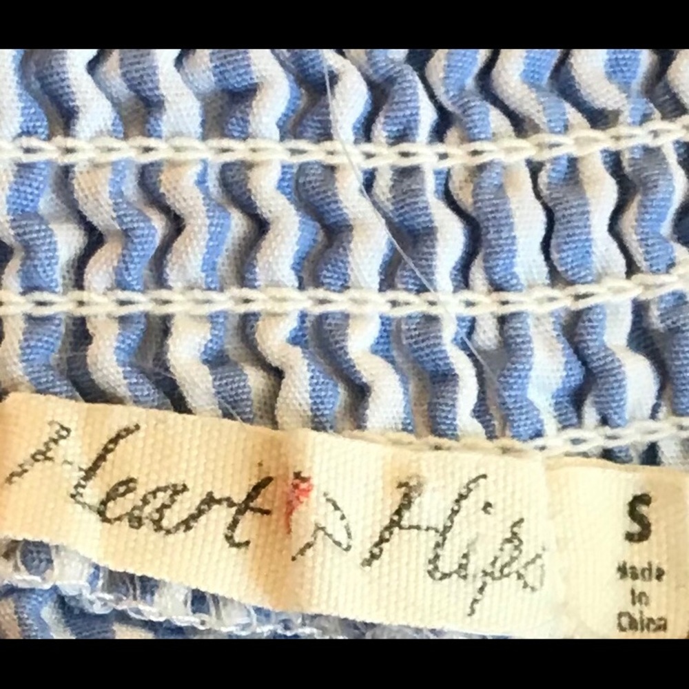 Hearts Hips smocked crop top blue white stripes - Picture 6 of 6